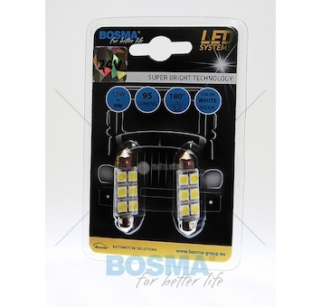 Žárovka LED 24V SV8,5W 6XSMD 5050 bílá BOSMA 3857