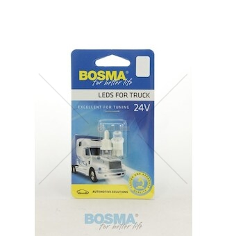Žárovka LED 24V T10 1XLED bílá sada 2ks BOSMA 7552