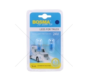 Žárovka LED 24V T10 1XLED modrá sada 2 kusů BOSMA 7385