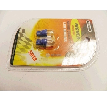 Žárovka LED 24V T10 1XLED modrá sada 2 kusů  LT10-2-24BL
