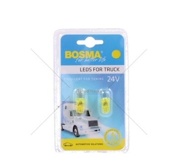 Žárovka LED 24V T10 1XLED žlutá sada 2 kusů BOSMA 7378
