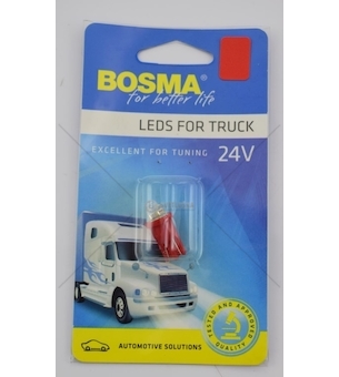 Žárovka LED 24V T10 4XLED RED 2PCS BOSMA 7415
