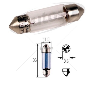 Žárovka sufit 24v/5w sv8,5c5w 10x37  0107220_A