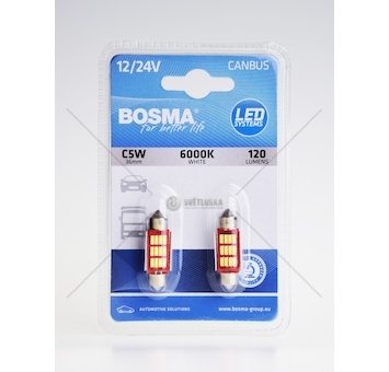 Žárovks 12/24V LED SV8,5W 12XSMD 6000K bílá 2ks v balení BOSMA 7398
