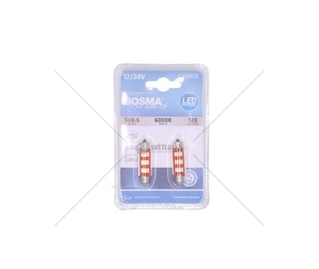 ZAROWKA 12/24V LED SV8,5W 12XSMD 6000K BIALA BOSMA 7404