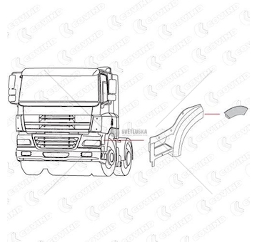 Záslepka DAF 85CF levá COVIND COV/CF0/207
