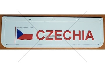 Zástěrka - lapač CZECHIA 600x180mm, bílý s červeným nápisem