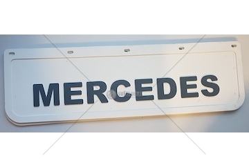 Zástěrka - lapač MERCEDES 600x180mm, bílý, černý nápis