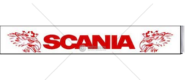 Zástěrka - lapač přední SCANIA 2400x350mm s ornamentem, červený nápis