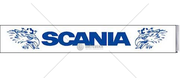 Zástěrka - lapač přední SCANIA 2400x350mm s ornamentem, modrý nápis