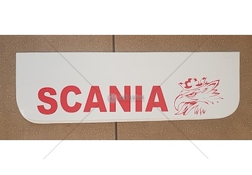 Zástěrka - lapač SCANIA 600x180mm, bílý, černý nápis Grifin