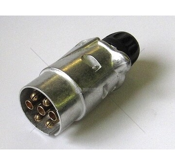 Zástrčka elektrická 12v/16a 7pin kovová - německá 0010372_A