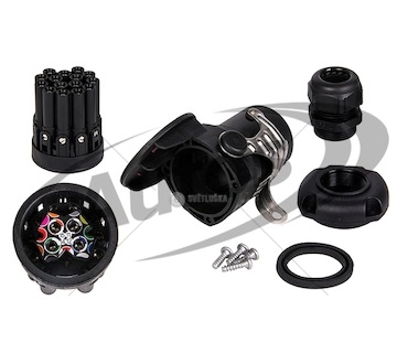 Zástrčka elektrická 24v/16a 15pin adr plastová, šroubovací kontakty 0061015_A