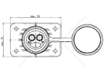 Zásuvka 2-pólová plastové kontakty N 151218