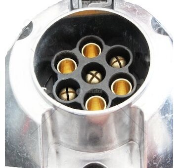 Zásuvka 7 pólová 12V 16A hliníková