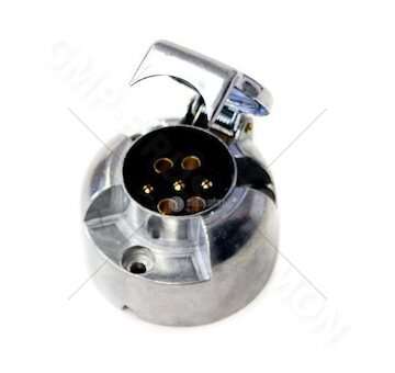 Zásuvka 7 pólová 12V 16A hliníková kulatá