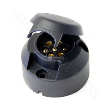 Zásuvka 7-pólová 12V 16A plastová kulatá