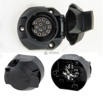 Zásuvka elektrická 12v/13-pin plastová, přívěsné vozíky 0363446_A