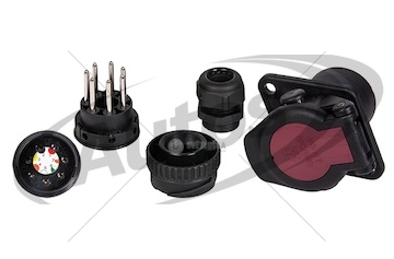 Zásuvka elektrická 24v/7pin abs/ebs/adr plastová, šroubovací kontakty 0176787_A