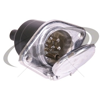 Zásuvka elektrická 7pin /6x kolík+díra/ 24v typ-s, kovová 0074583_A