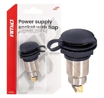 Zásuvka přídavná, napájecí, šroubovací 250W 12V 24V AMiO-04462