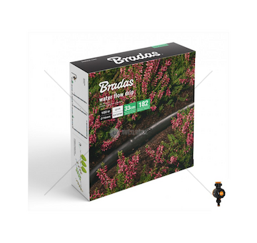 Zavlažovací sada, kapací hadice Water Flow Drip ø16mm 100m, 182ks příslušenství a zavlažovací hodiny BRADAS