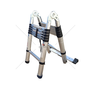 Žebřík hliníkový 2x6 teleskopický dvoustranný 3,8m