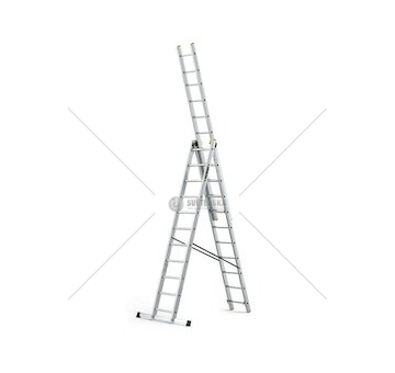 Žebřík hliníkový 3x11 PRO, 3-dílný DRABEST