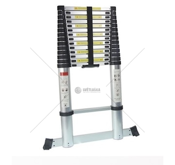 Žebřík teleskopický 5m hliníkový, ochranný vak + stabilizátor