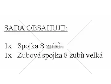 Zubová spojka komplet 8 zubů: nahrazuje tz07309+tz07395 | TZ67099a