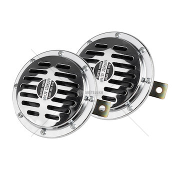 Zvukový signál klaksonu chrom 125 mm 12V AMIO-04074