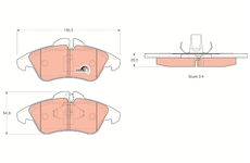 Sada brzdových destiček, kotoučová brzda TRW GDB1220