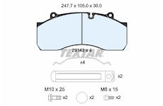 Sada brzdových destiček, kotoučová brzda TEXTAR 2914302