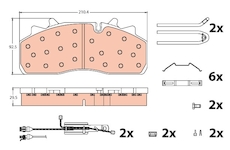 Sada brzdových destiček, kotoučová brzda TRW GDB5095
