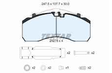 Sada brzdových destiček, kotoučová brzda TEXTAR 2927802