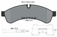 Sada brzdových destiček, kotoučová brzda TEXTAR 2923101