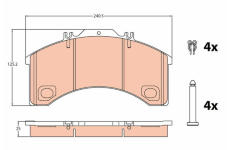 Sada brzdových destiček, kotoučová brzda TRW GDB5024