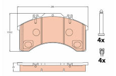 Sada brzdových destiček, kotoučová brzda TRW GDB5022