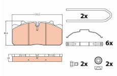 Sada brzdových destiček, kotoučová brzda TRW GDB5069