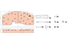 Sada brzdových destiček, kotoučová brzda TRW GDB5092