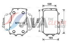 Olejový chladič, motorový olej AVA Clever Choice DF3072