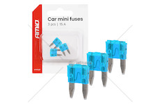 Autopojistky MINI pouzdro 3 ks 15A AMIO-05099