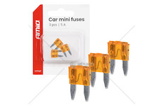 Autopojistky MINI pouzdro 3 ks 5A AMIO-05096