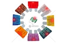 Autopojistky nožové standard s led diódou 10 ks AMiO-04341