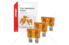 Autopojistky STANDARD pouzdro 3 ks 5A AMIO-05103