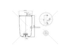 Bellow, air suspension MEMBRANA C293/A+PIATTO BPW 30K COMP. GART