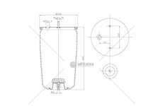 Bellow, air suspension MEMBRANA C293/A+PIATTO BPW 30K SEMICOMP. GART