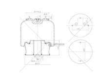 Bellow, air suspension MOLLA PN. D278/M SCANIA 4 ANT RIB. GART
