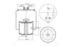Bellow, air suspension MOLLA PN. D287/C RVI MAGNUM PR MET GART