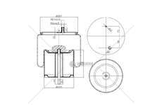 Bellow, air suspension MOLLA PN. D287/E RVI PREMIUM POST GART